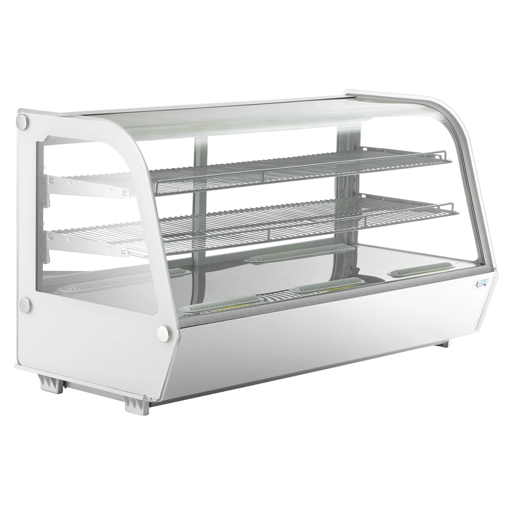 60" White Refrigerated Countertop Bakery Display Case with LED Lighting