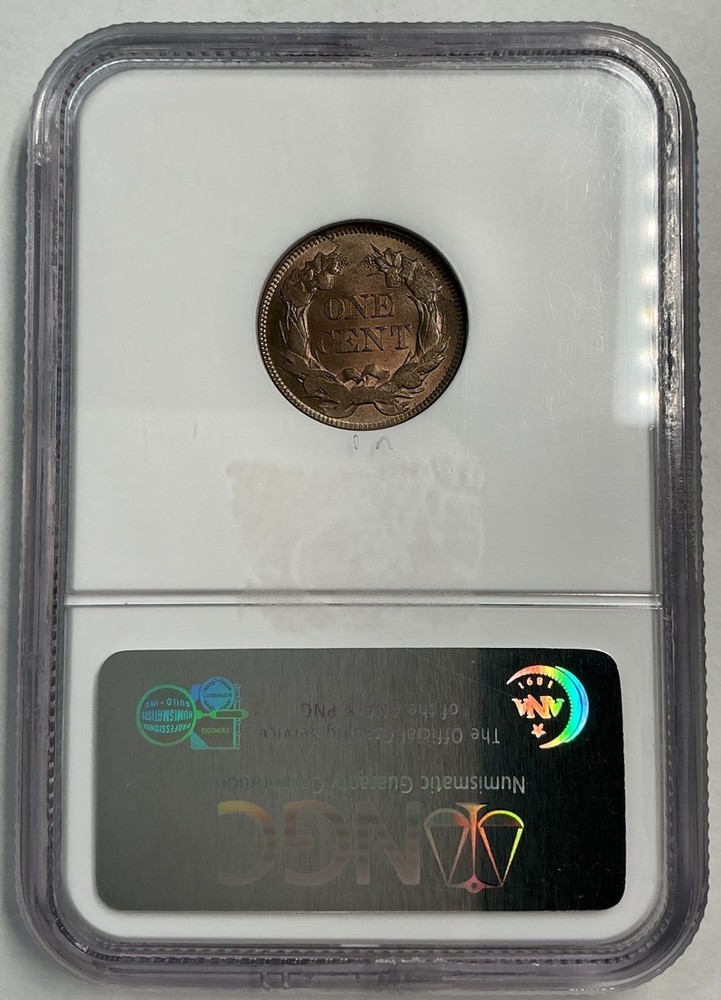 1857 FLYING EAGLE CENT NGC CHOICE MS 62 CAC