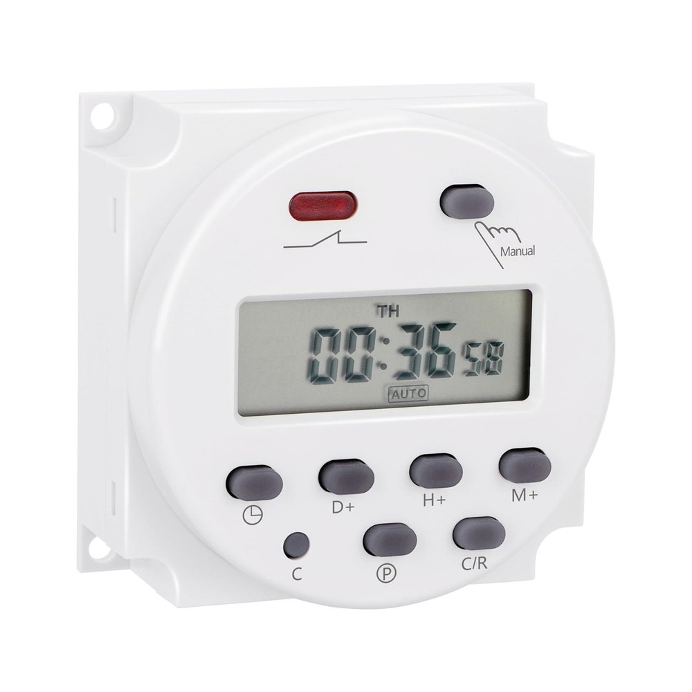 DC 12V Digital LCD Power Timer For Lighting Control 16A Programmable Switch