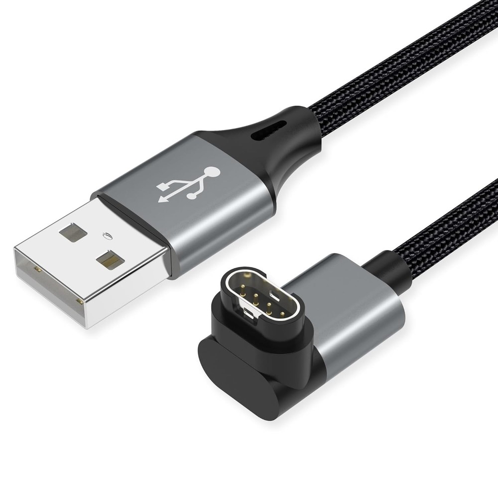 6.6ft USB Charging Cable for Garmin - Durable L-Shape Design, Forerunner & Fenix