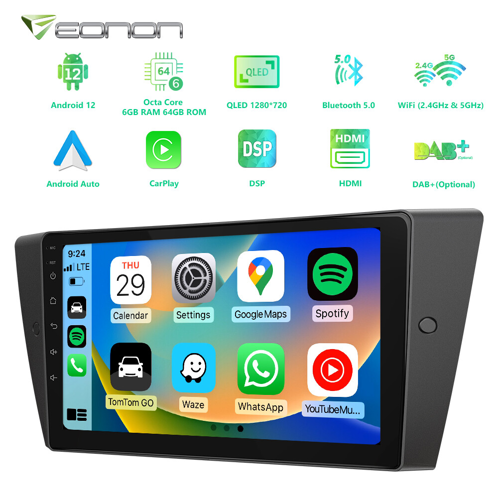 E90A12S 8-Core Android 12 Car Play Stereo Radio For BMW 3 Series E90 E91 E92 E93
