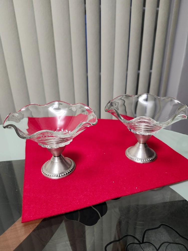 Crystal Candy Dish With Sterling Silver Base 2 items , 1930