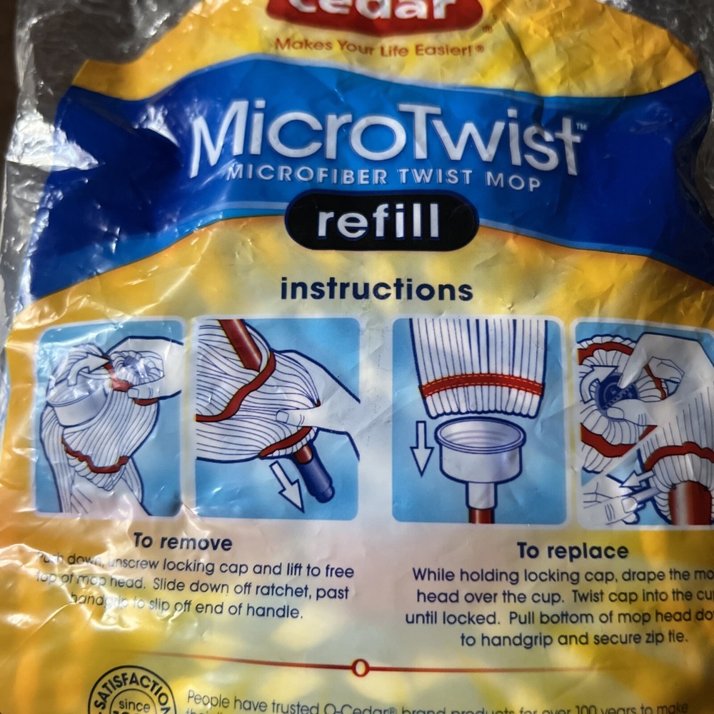 O-Cedar MicroTwist Microfiber Twist Mop Refill Ratchet Mopping Replacement NEW