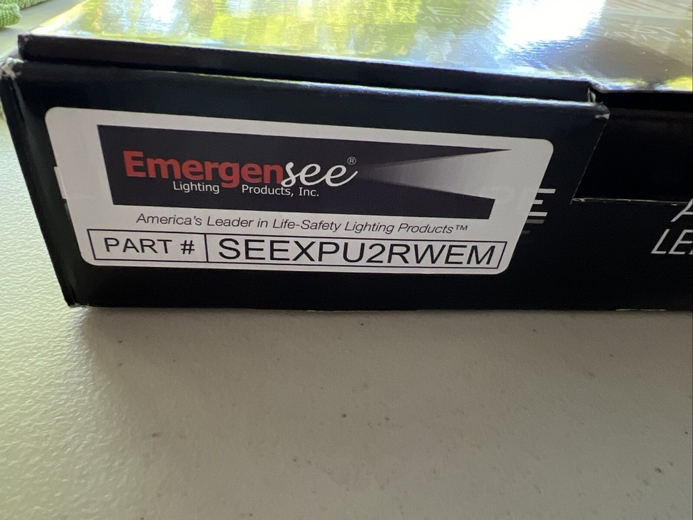 EMERGENSEE LIGHTING LED EXIT SIGN RED LETTER EM LIGHT - 2 SIDED-NEW