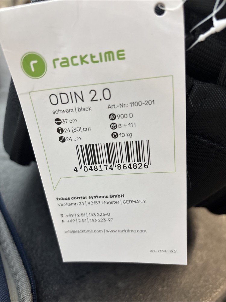 Bag Racktime Trunk Odin Black 2.0