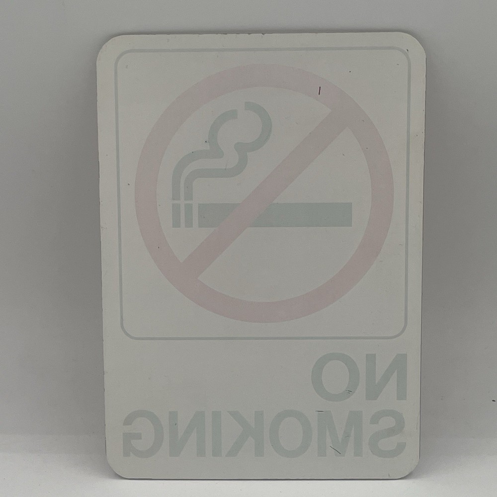 Plastic No Smoking Wall Sign 7” x 5” x 1/16”