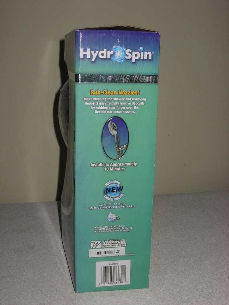 CLEARANCE NEW WAXMAN HYDRO SPIN 67 JET 5 FUNCTION HAND HELD SHOWER HEAD 6' HOSE