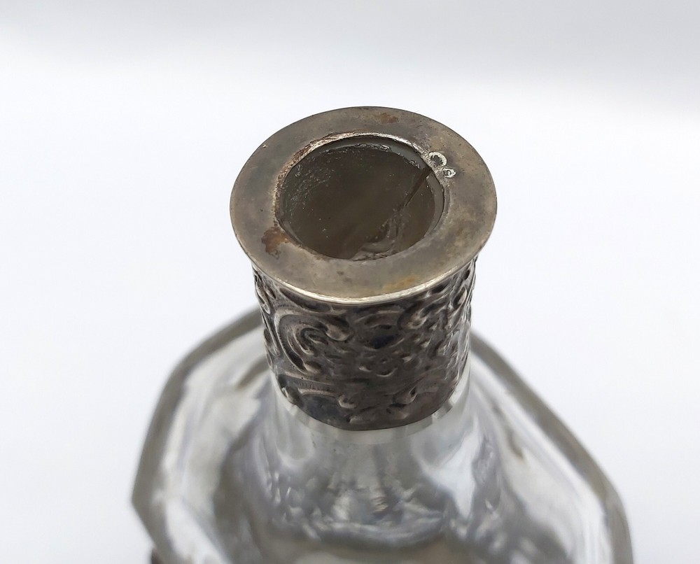 Antique Swedish Silver Bottle Decanter Open Work Rococo Revival
