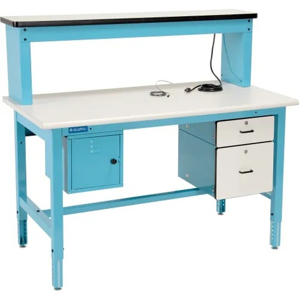 Bench-In-A-Box Technical Workbench, ESD Laminate Top, 60"Wx30"D, Blue