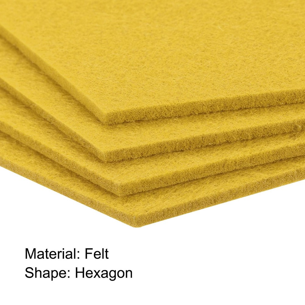 Felt Coasters 4pcs Hexagonal Yellow Tampons
