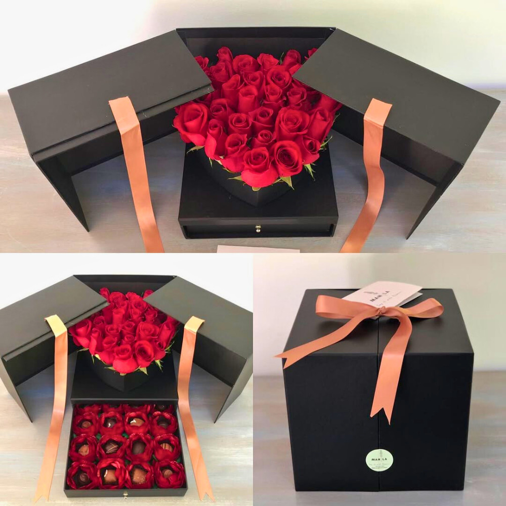 Large Square Surprise Flower Box - Various Colors | W7777
