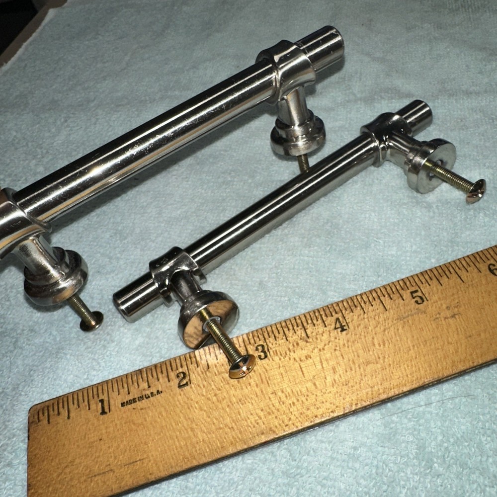 2 Vintage Chrome Drawer Pulls High Quality Pulls Elegant Look