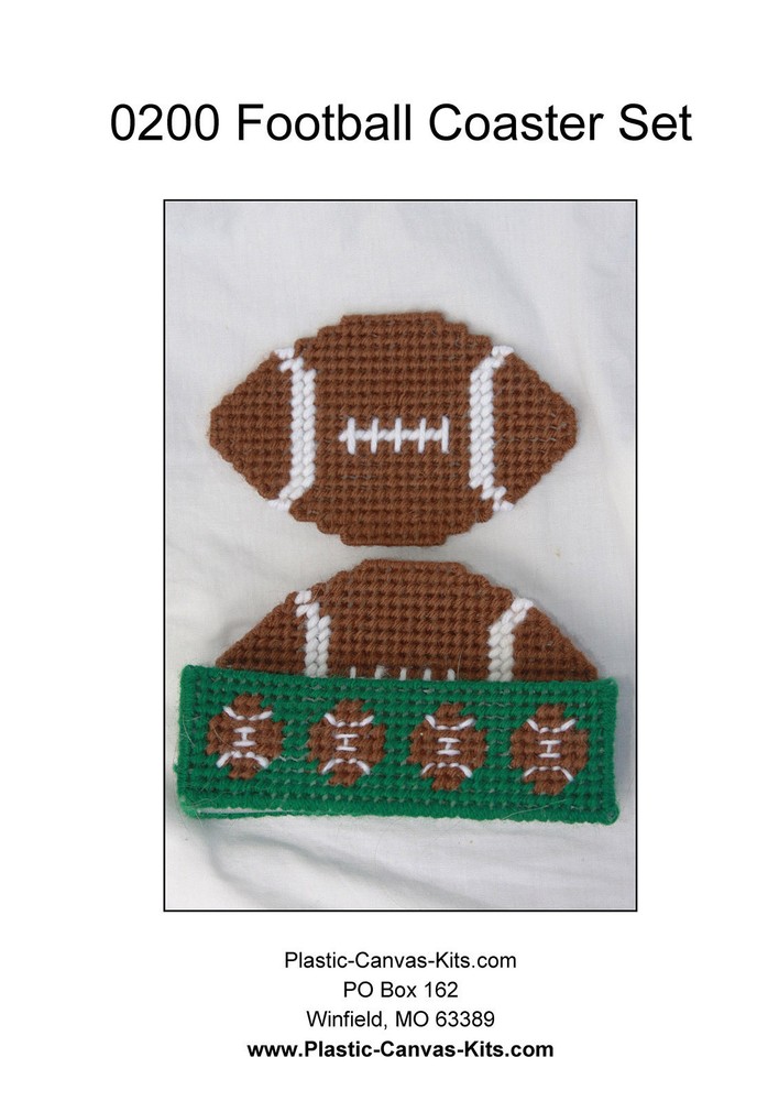 Football Coaster Set-Plastic Canvas Pattern or Kit