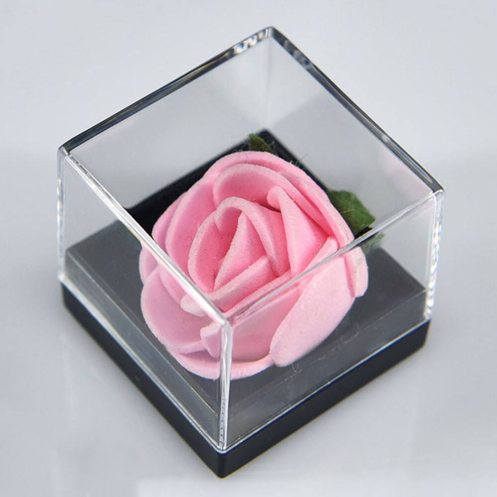 12pcs Plastic Square Box Mineral Specimen Collection Box Storage Box Transparent
