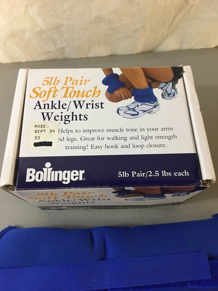 Bollinger SOFT TOUCH Adjustable Ankle/Wrist Weights 5lb Pair 2.5 Home Workout