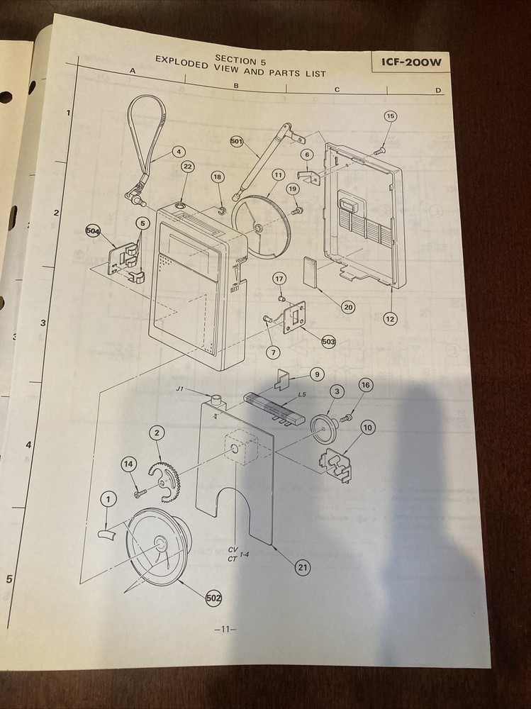 Original 1981 ICF-200W Sony Service Manual