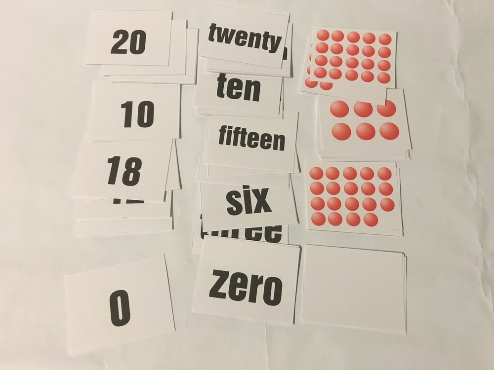 Numbers 0 - 20  Three Ways - Laminated Cards Set