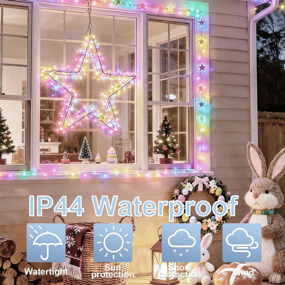 165ft Pastel Easter Lights String, Christmas Mini Light,500 LED with 16 Light...