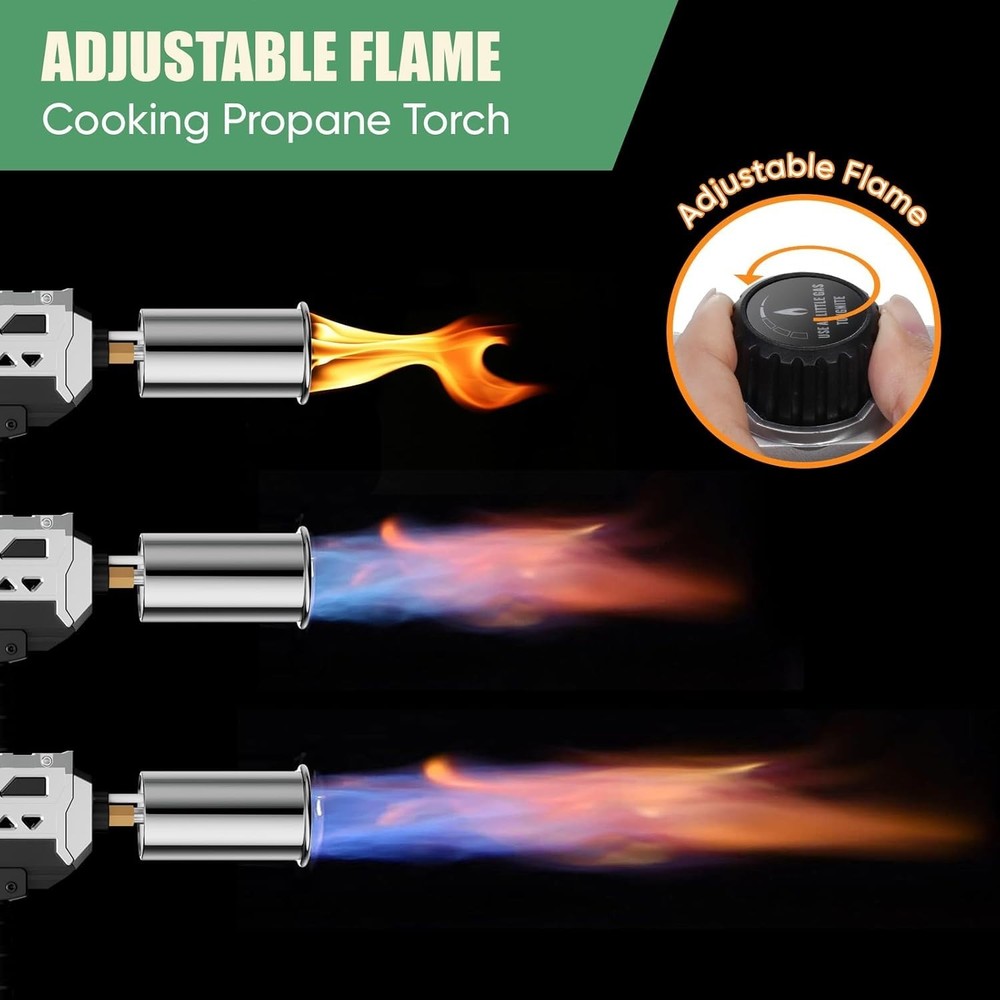 Powerful Propane Torch, Kitchen Torch with Adjustable Flame