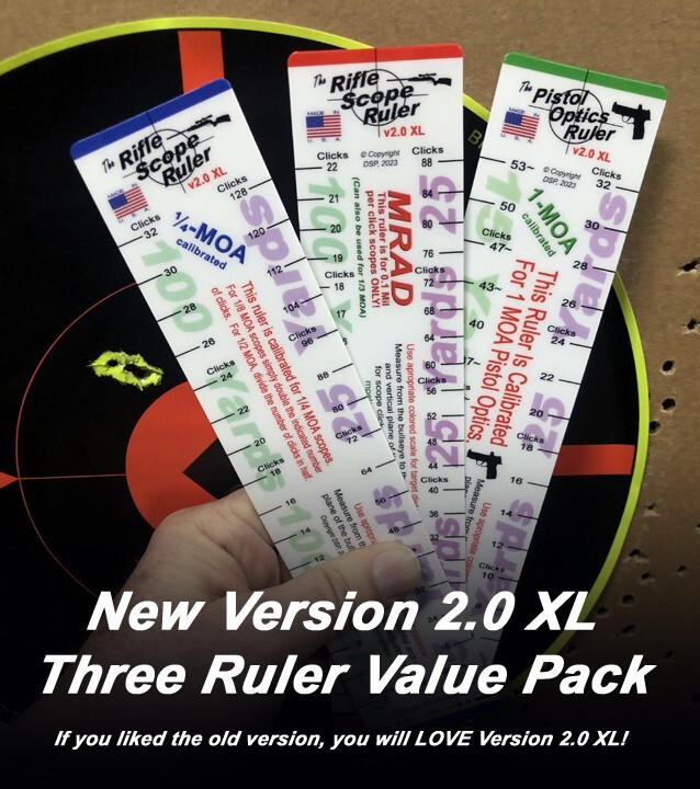 Rifle Scope Ruler Scope Click Calculator (Three-Ruler Combo Value Pack)