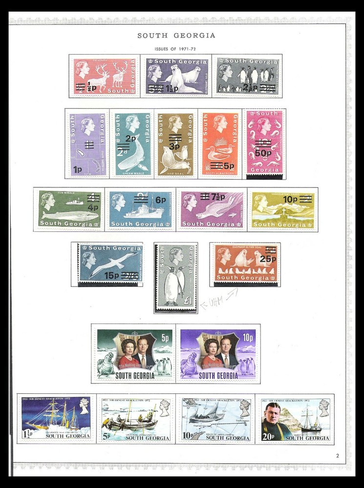 SOUTH GEORGIA 1963-72 'KEY ISSUES' BOTH £1 (LHM/UHM) *HIGH VALUES UHM*