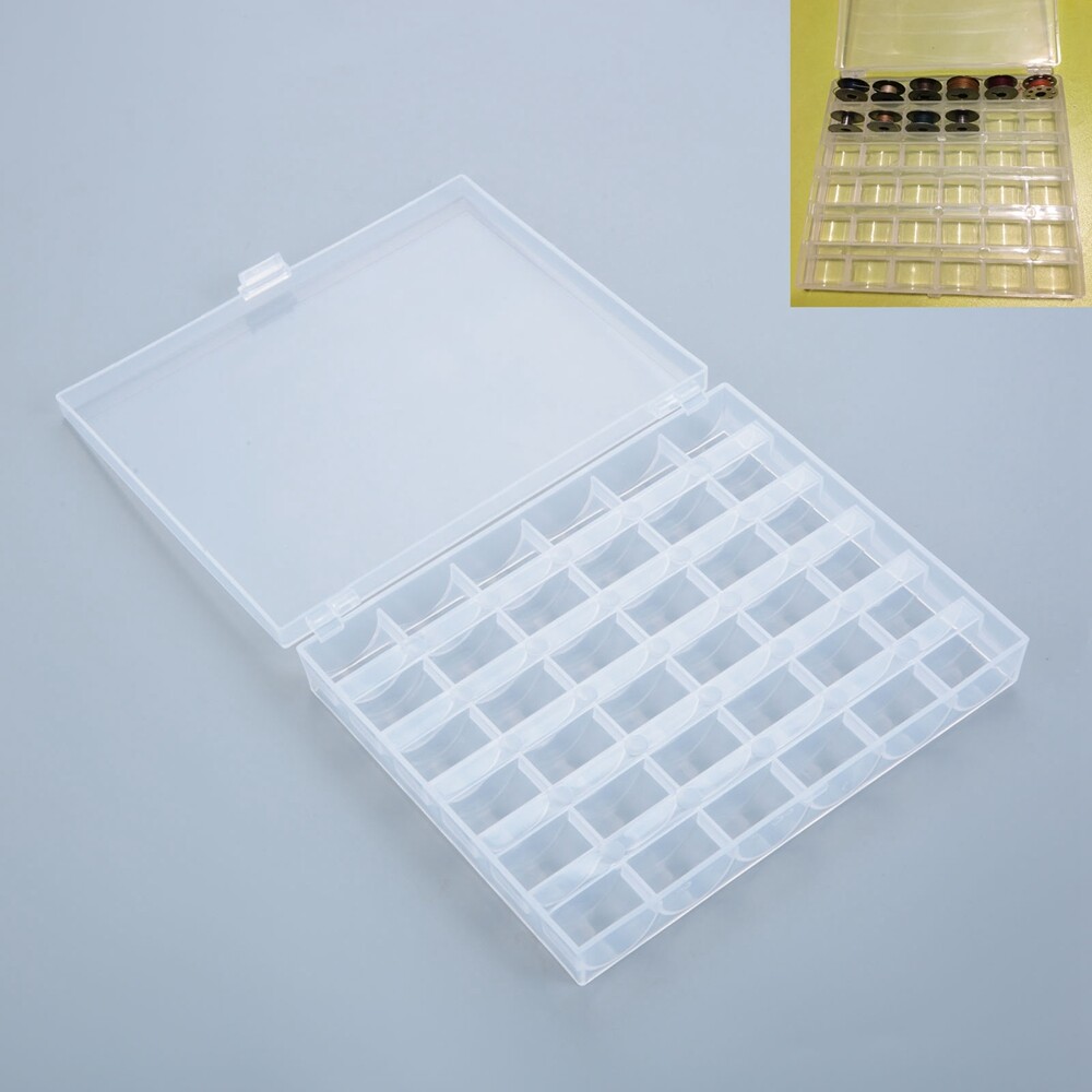36 Grids Bobbin Case Plastic Storage Box Thread Organizer Holder Sewing Access