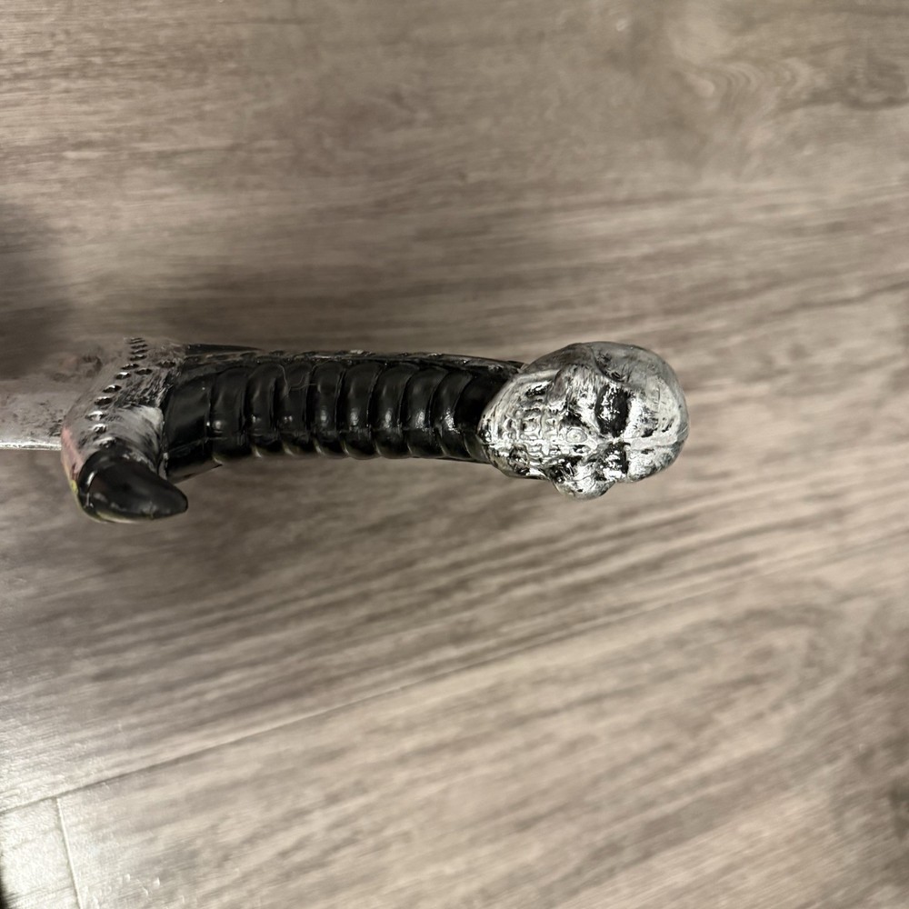 Halloween Plastic Silver Black Skull Handle Dagger