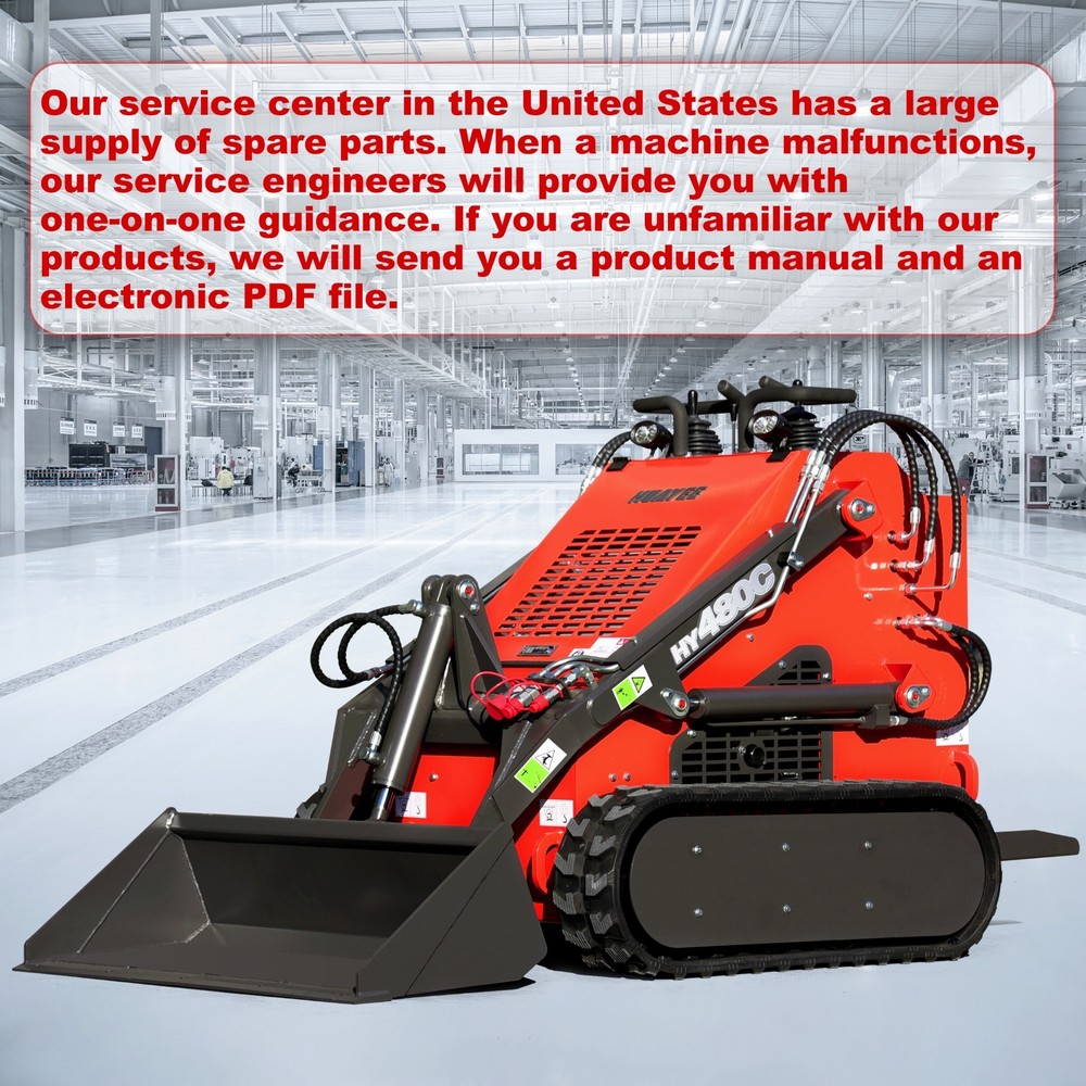 HY480C+Grapple FREE SHIP Mini Skid Steer Loader with 23HP EPA Engine Three pumps