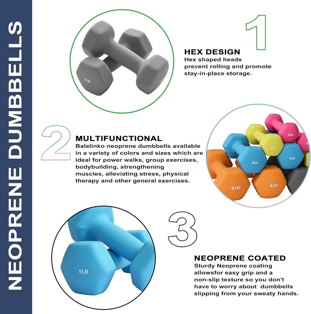 Compact 8 lb Cast Iron Weights - Ergonomic Hand Weights for Strength Training