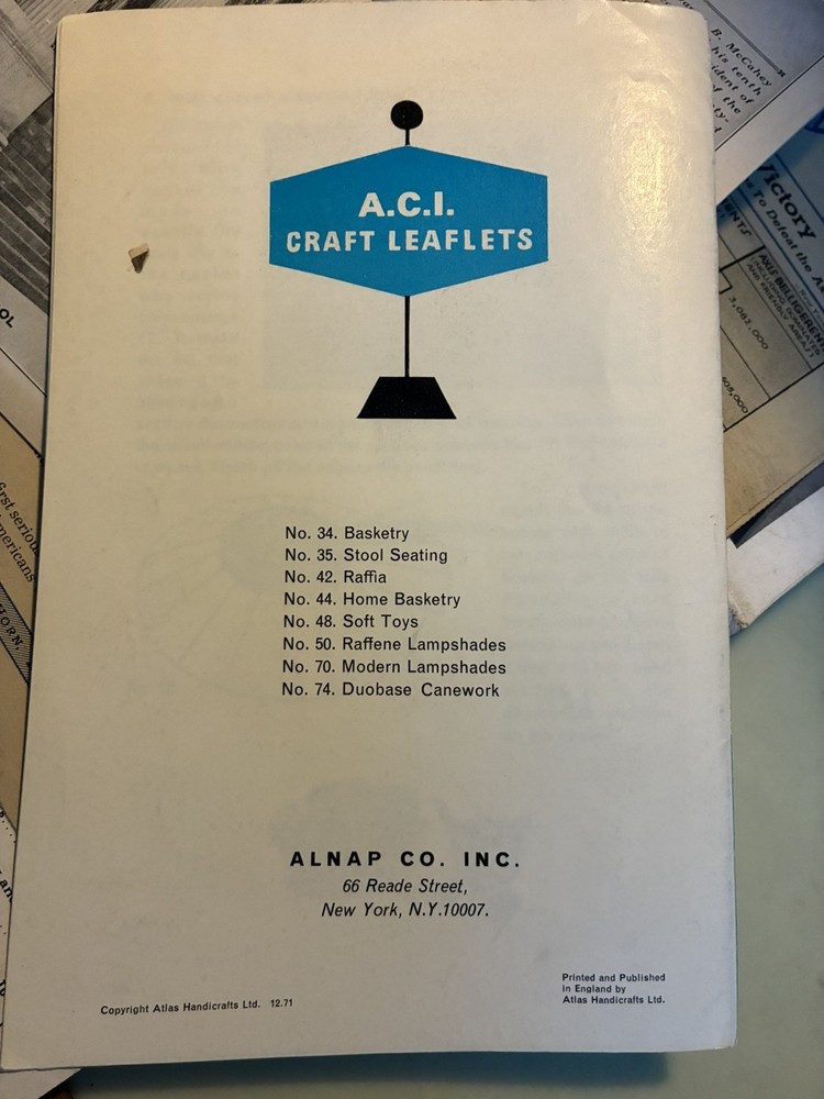 Vintage Raffia Makers Booklet Guide