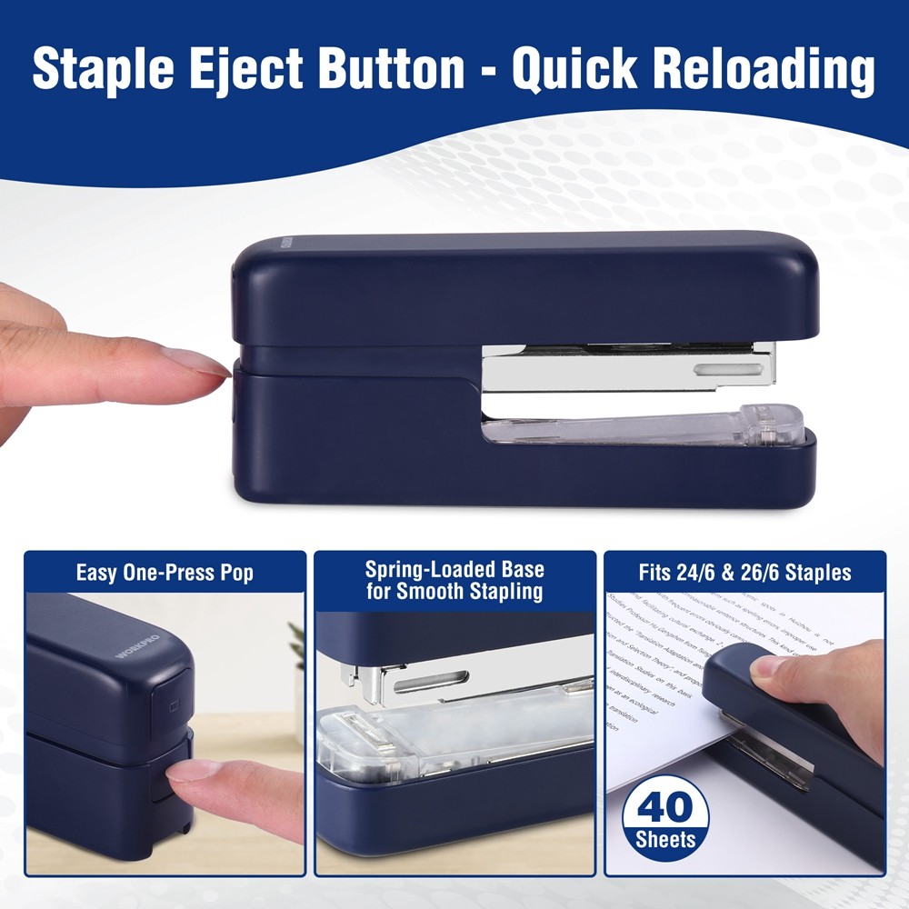 WORKPRO 2-in-1 Stapler 40 Sheet Capacity with 2000 Staples & Staple Remover