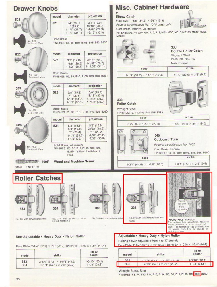 IVES #336B26 ROLLER CATCH, POLISHED CHROME-PLATED