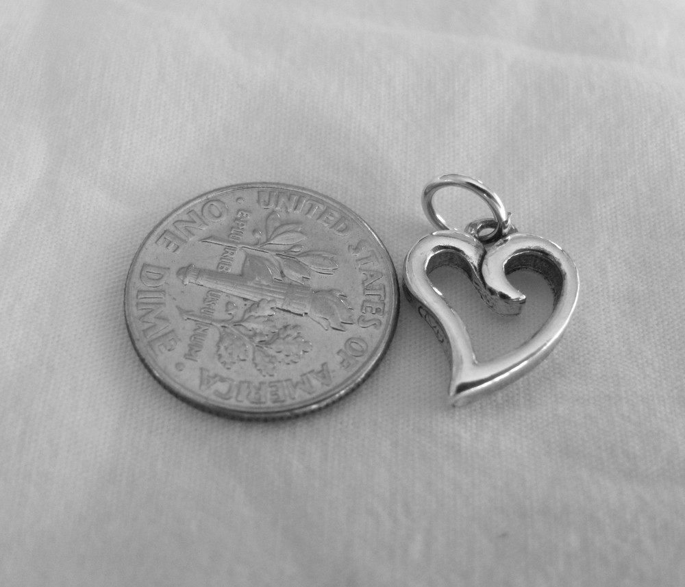 Sterling Silver 14mm 2 sided Heart charm