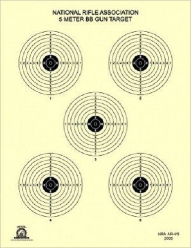 NRA 5 Meter BB Gun Target - NRA AR-4/5 (50 ct) Tagboard