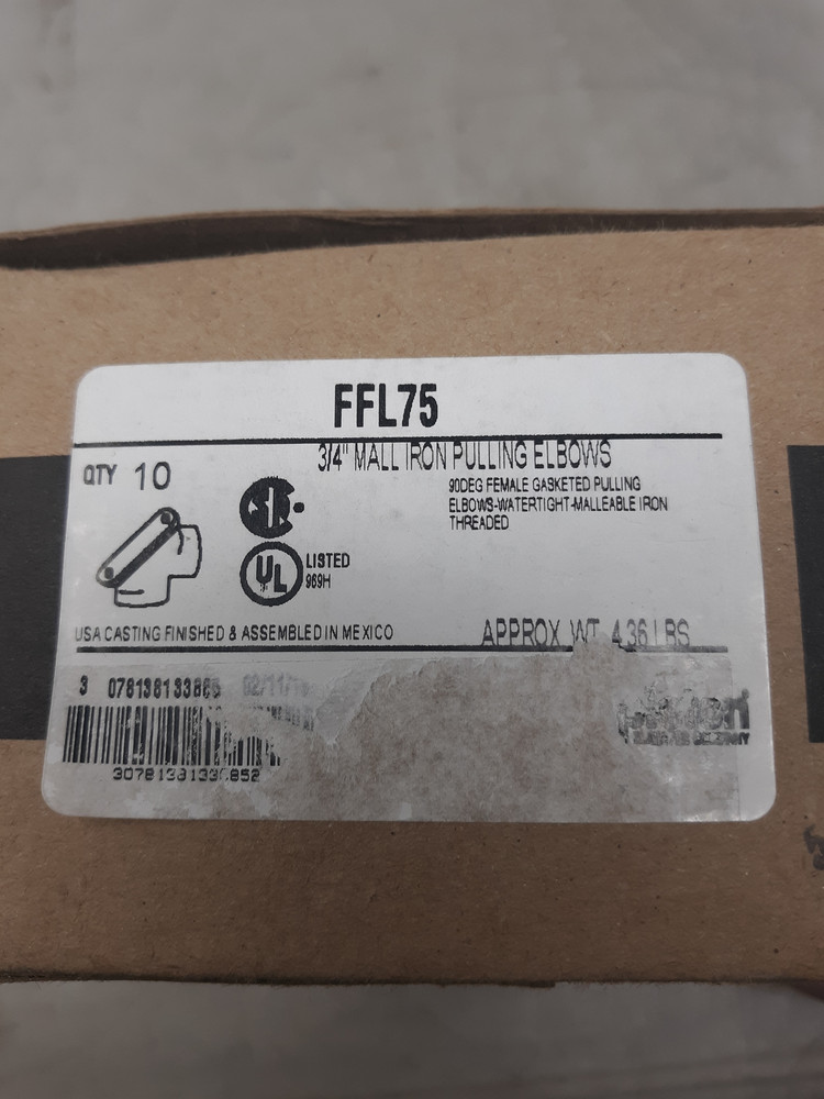 Emerson FFL75 ¾" Mall Iron Threaded Pulling Elbows – Set of 10
