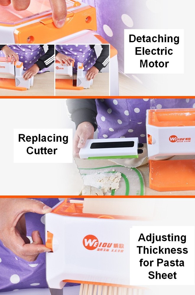 Fodoto Electric/Manual Dough Roller Sheeter Noodle Pasta Dumpling Maker Machine