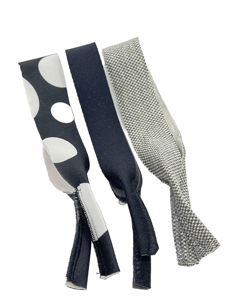 NEW 3 Pack Polka Dot Check Plain Eyeglasses Or Sunglasses Frames Strap Retainer
