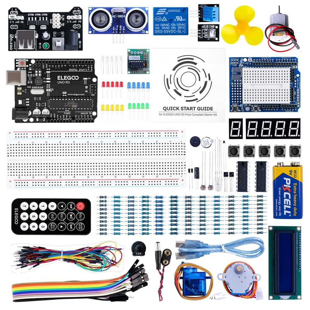 Super Starter Kit for Arduino IDE - UNO R3 Board, Tutorials & Accessories