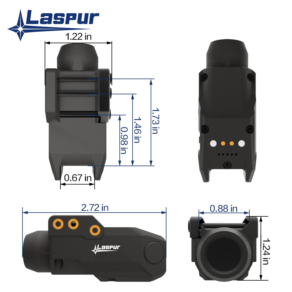 LASPUR Sensor Switch Tactical gun light Magnetic Touch Rechargeable Battery