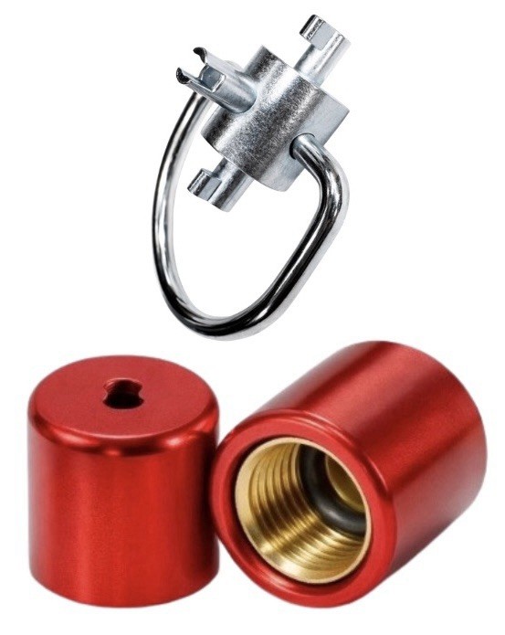 HVAC 1/4” Refrigerant Locking Caps (2pack) With  410A-R22-Valve Core MULTI-KEY .