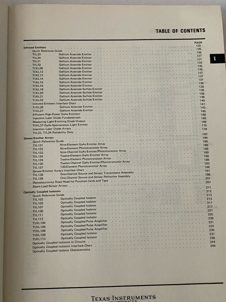 Texas Instruments The Optoelectronics Data Book for Design Engineers First Ed