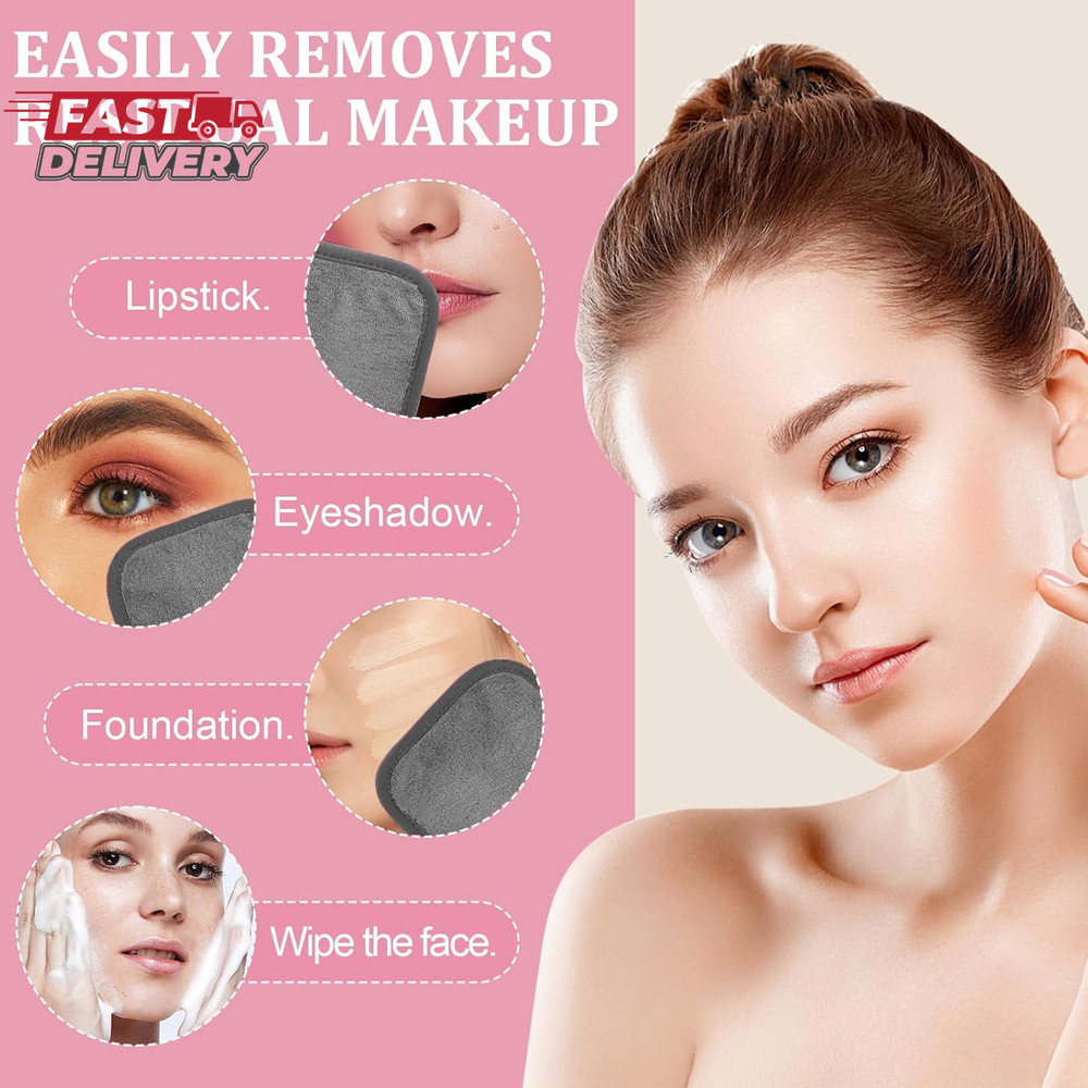 Makeup Remover Cloth 12 Pack, Ultra Soft and Reusable Microfiber Makeup Remover