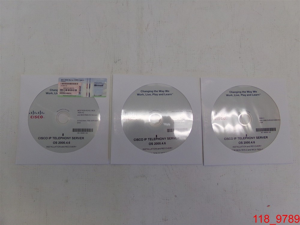 Qty=3: CD Cisco IP Telephony Server WIN 2000 SVR/Advanced OS 2000.4.6 Software