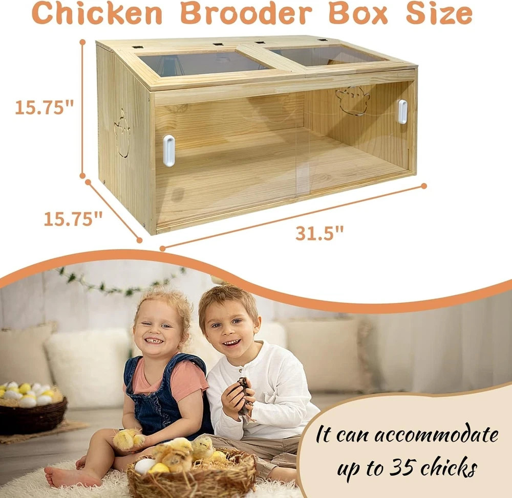 22-Piece Large Chicken Brooder Box 32", All-In-One Kit, up to 35 Chicks Capacity