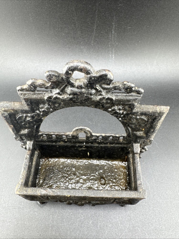 Cast Iron Match Box Safe Holder Striker Antique Wall Mount📦