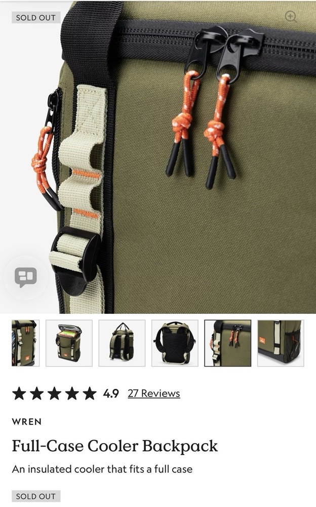 WREN FULL CASE COOLER BACKPACK -SOLD OUT!!