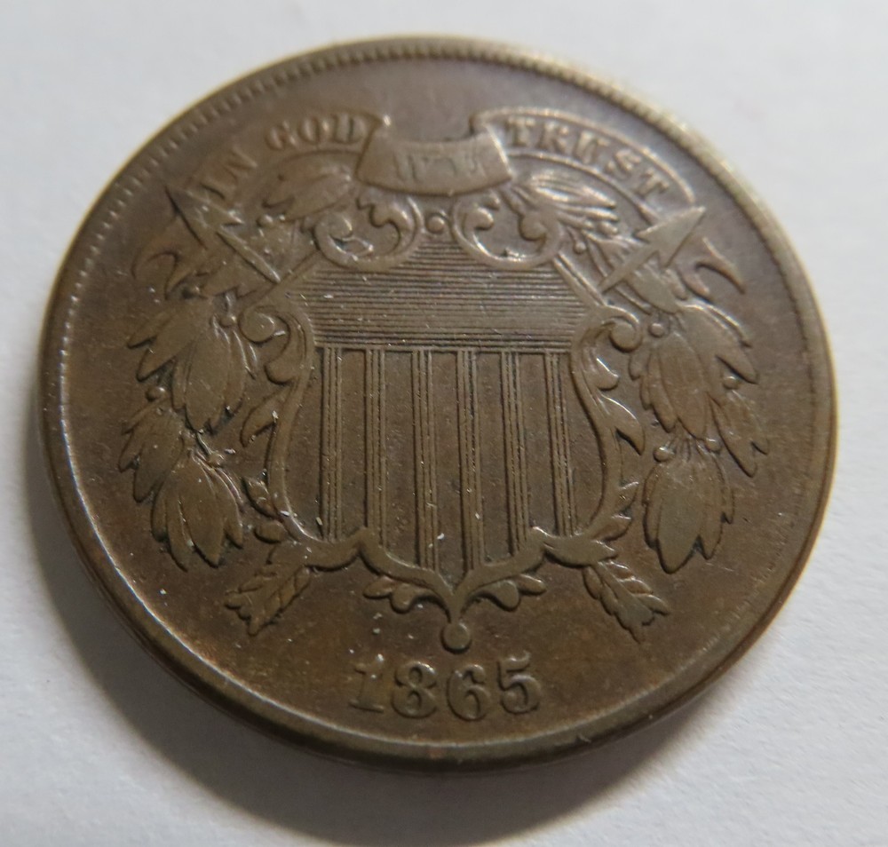 1865 Two Cent Shield Piece - Circulated but nice