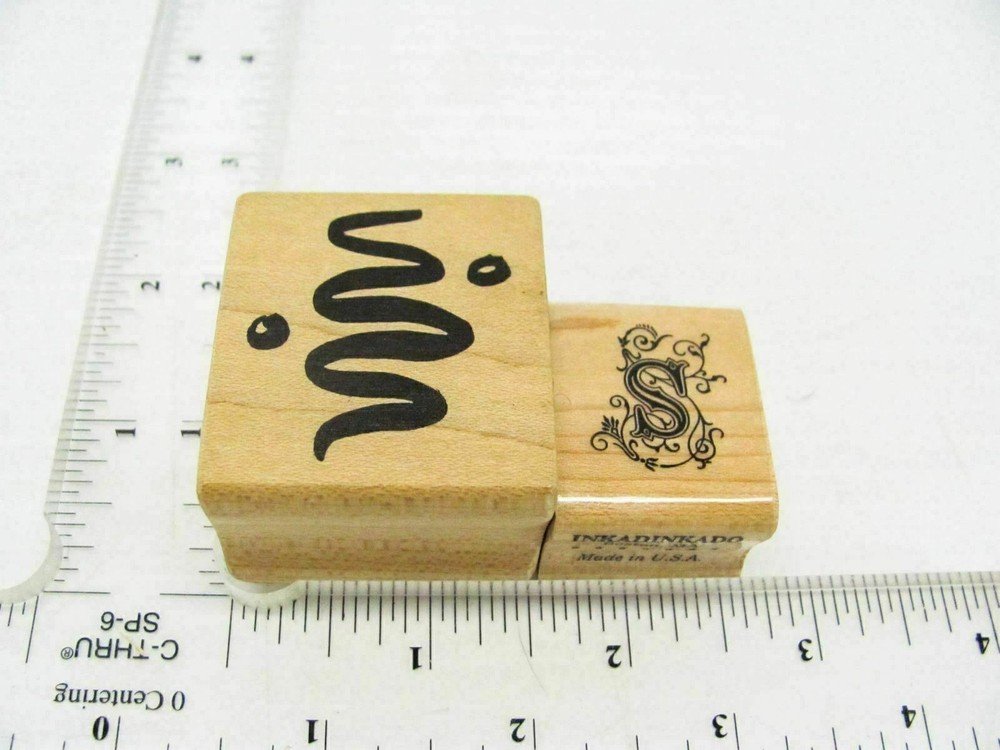 S Squiggles Rubber Stamp - Stamp Set A208