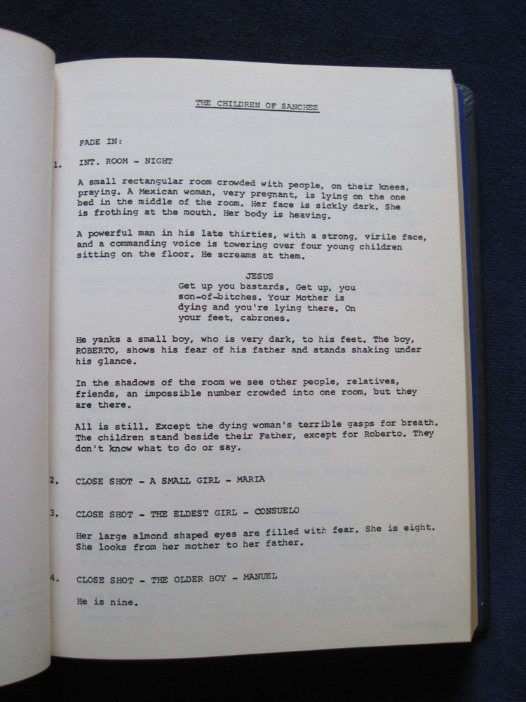 ORIGINAL SCRIPT - CHILDREN OF SANCHEZ - PRESENTATION GIFT FROM THE DIRECTOR