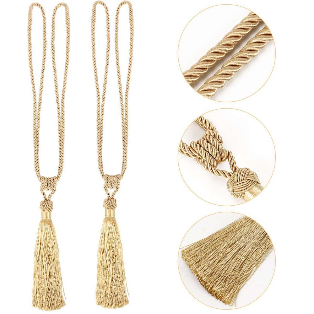 2/4Pcs Curtain Tassel Tiebacks Durable Window Tie backs Rope Holdbacks Window US